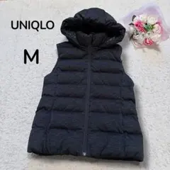 【ユニクロUNIQLO】ウルトラライトダウンベスト　フード取り外し可　グレー　M