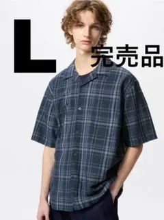 【新品タグつき】ユニクロ コットンリネンシャツ/チェック Lサイズ