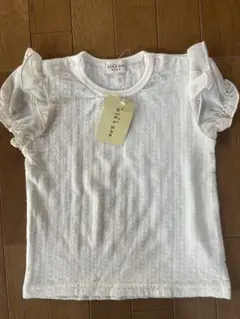 kid's zoo フリル袖 ホワイトTシャツ 白 新品未使用のサムネイル