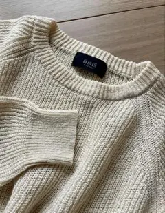 自由区　春ニット　ラグランスリーブ　アイボリー