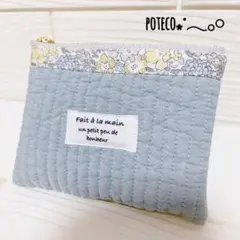 ヌビ×リバティ（ミシェル）ミニポーチ ハンドメイド