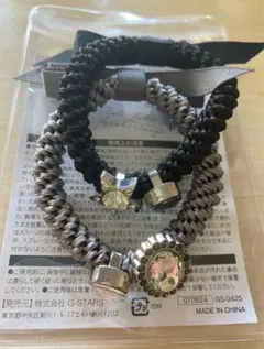 ★made by starビジューモティーフ＆ リボン付ブレスレット２本セット★