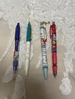 【美品】ディズニー アリエル シャーペン＆ボールペン 4本セット