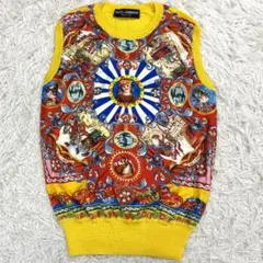 ドルチェ＆ガッバーナ　カレット柄　シルク混　ベスト　イエロー　36のサムネイル