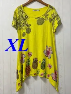ayakobuta様 専用Desigual・イエローパイナップルチュニック・XL