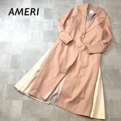 AMERI バイカラー デザイン トレンチコート ピンクベージュのサムネイル