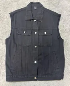 ブラックデニムベスト