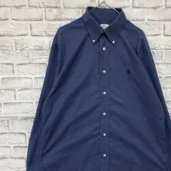 ブルックスブラザーズ長袖シャツ！ネイビーロゴ刺繍M 0519