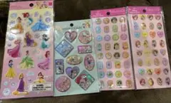 ディズニー　プリンセス　ウォーターシール　ストーンシール　ペタペタシール　4つ