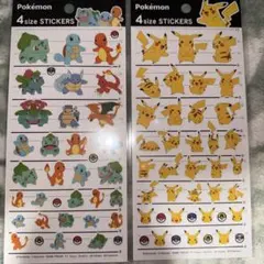 ポケモン 4サイズ ステッカーセット　2枚セット　正規品
