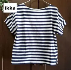 ◇ikka◇ねじり袖ボーダーカットソー◇半袖◇ボーダーTシャツ◇のサムネイル