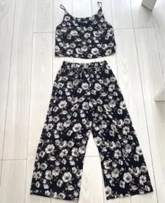 COCO DEAL フラワープリント セットアップ ブラック