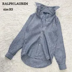 リネン100%✨ラルフローレン リネンボタンダウンシャツ ネイビーストライプ