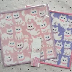 ハンカチ2枚セット☆FEILERラブラリーバイフェイラー　モフモフネコチャン