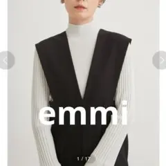 【emmi atelier】細リブラメタートルニット