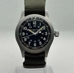 美品○ハミルトン○カーキ パイロット パイオニア○H764550○コマ保証