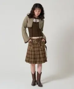 tinajojun プリーツスカート チェック