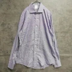 ブルックスブラザーズ 紫 ギンガムチェック 長袖シャツ L相当【5749】