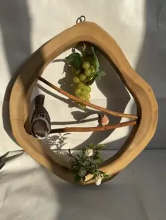 小鳥の植物園　バードカービング　置物　家具　インテリア