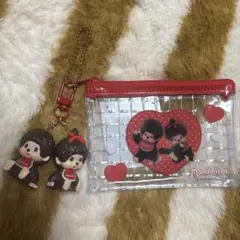 新品　モンチッチ キーホルダー 2体セット ポーチ付き