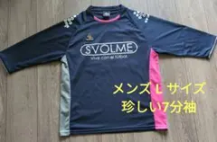 SVOLME スボルメスポーツ７分袖シャツ ネイビー/ピンクメンズ L サイズ