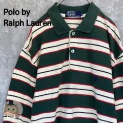【オーバーサイズ】ポロ ラルフローレン ボーダー 長袖 ポロシャツ 古着