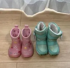 長靴 スノーブーツ 13cm 14cm 女の子 2点セット