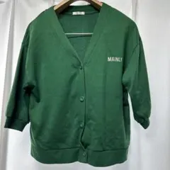 COLZA M グリーン カーディガン MAINLY刺繍