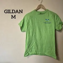 GILDAN 【M】ヘビーコットン Tシャツ ライムグリーン ロゴ入り