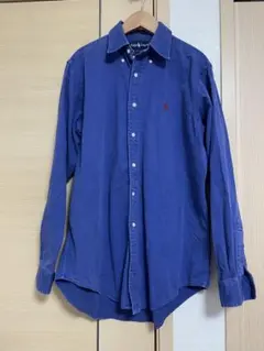 ラルフローレン BDシャツ ブルー ワンポイント 刺繍口ゴ古着