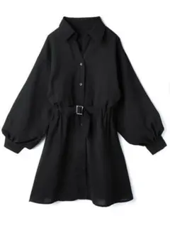 【GRL】ベルトデザインシャツワンピース L / dk822a