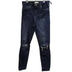 FOREVER 21 ダメージスキニーデニム インディゴブルー XLのサムネイル