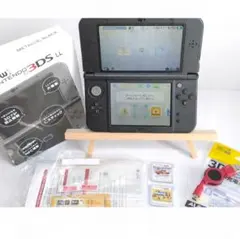 Newニンテンドー3DS LL メタリックブラック 箱付 おまけソフト付