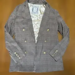 チェックテーラードジャケット　レディース