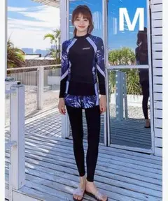 フィットネス水着 体型カバー ラッシュガード 長袖 水着 水陸両用 4点セット