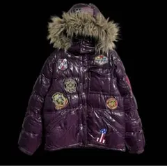 ✨希少✨y2k BAD BOY 光沢 ダウンジャケット ギャル ワッペン LL