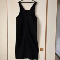 Samansa Mos2 ジャンバースカート 黒　フリーサイズ