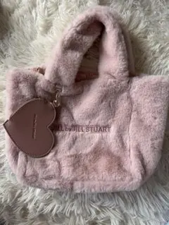 JILL by JILL STUART ピンクファー ハート型チャーム付きバッグ