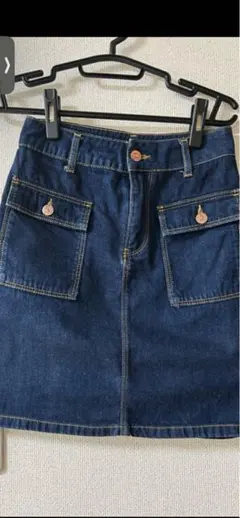 ザラ Zara zara ダークブルーデニム Aライン ミニスカート