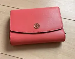 Tory Burch 三つ折り　財布 コーラルレッド レディース