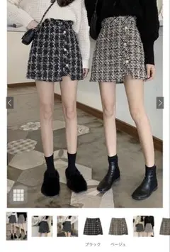 ツイード チェック ミニスカート