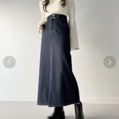 バックレースアップロングデニムスカートのサムネイル