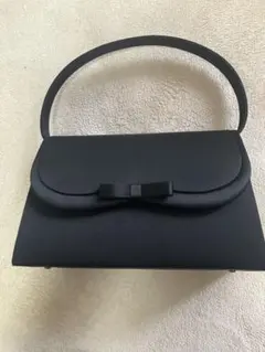 PETITSOIR リボン付 フォーマルバッグ 黒