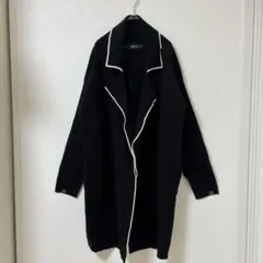 ZARA KNIT ロングカーディガン　ブラック　S、4-6