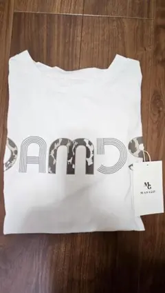 MASAGO ロゴプリントデザインTシャツ ホワイト/Lサイズ
