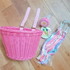 子供 自転車かご カラフル フリンジ 鈴 シール 女の子 プレゼント かわいい