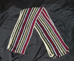 カラフルストライプ　ニットマフラー