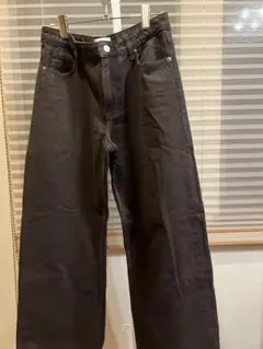 H&M ダークブラウン ストレートデニム US 4