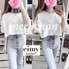 【美品】eimy istoire ランダムビジュー ショート丈Tシャツのサムネイル