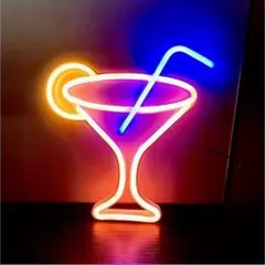 カクテル グラス ネオンサイン ネオンライト LED 照明 ライト 装飾 USB